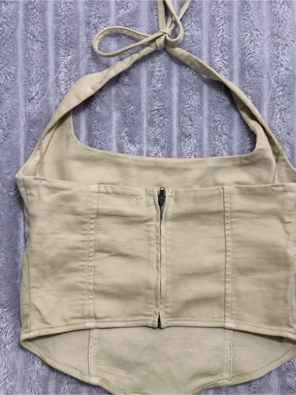 Wild Fable Studded Corset Top — Off-White — Size XS - Image 4