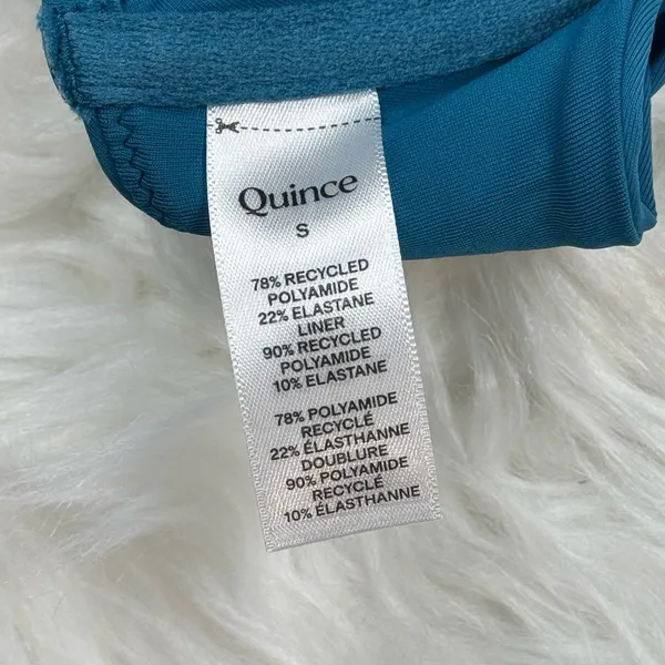 Quince Italian Demi Bikini Top Lagoon Teal Blue Size Small - Image 10