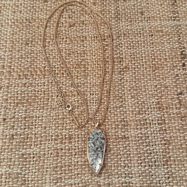 Kendra Scott Kimmy Necklace Gray Granite Pendant - Image 2