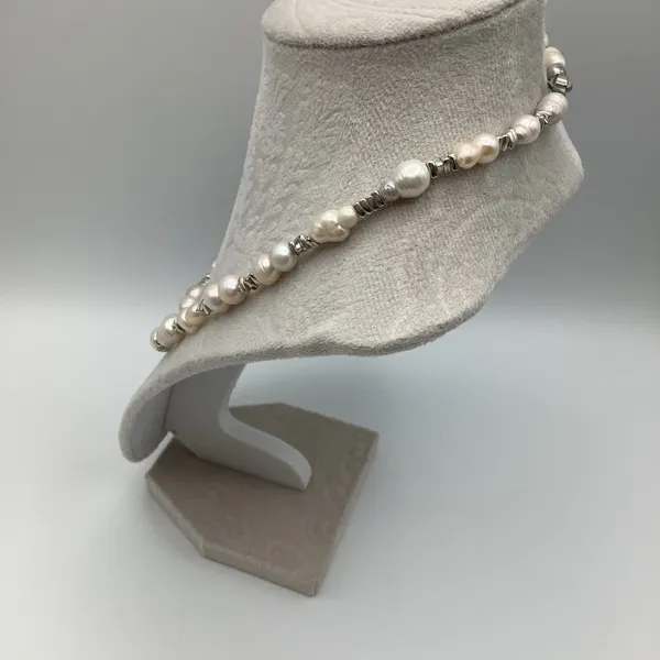 Nature Pearl Necklace 18” With Heart Clasp Sparkle - Image 6