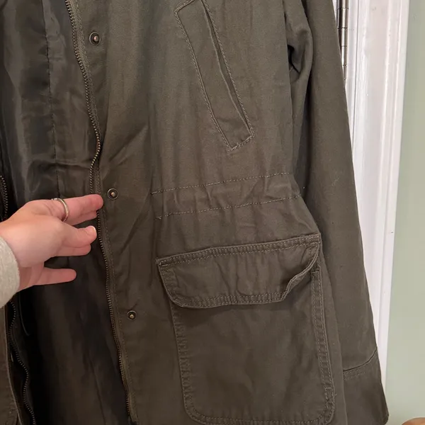 Universal Threads Chore Coat Barn Jacket Utility Safari Olive Drab Women's size X - Image 6