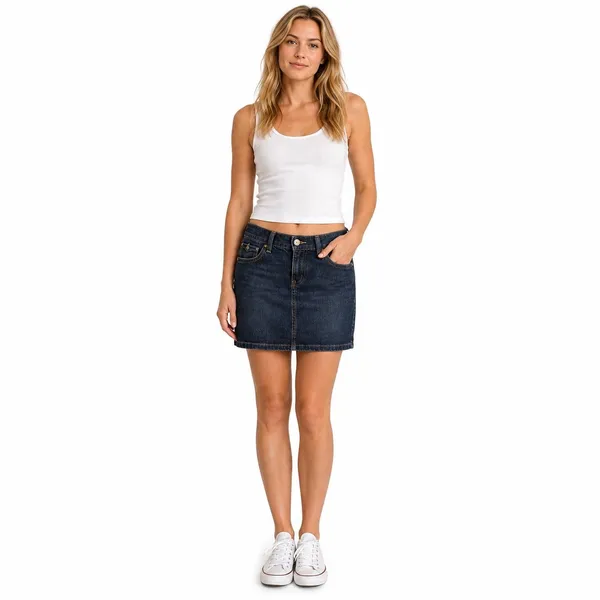 Old Navy Low Waist Denim Skirt Size‎ 1 Dark Wash Stretch Straight Jean Skirt - Image 9