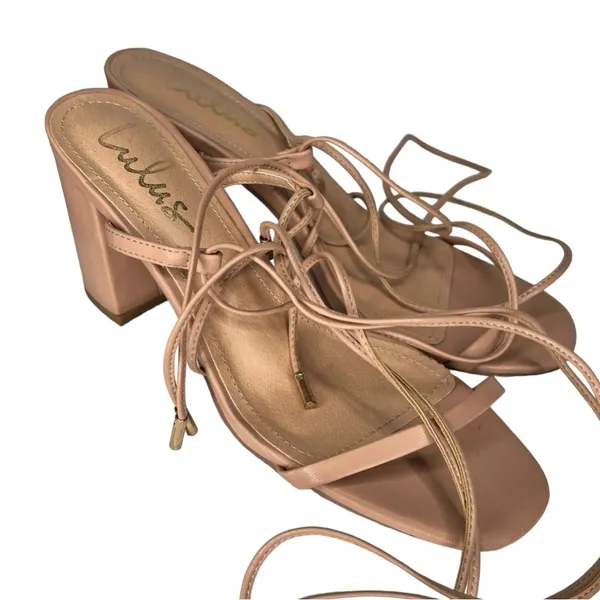 LuLu's Lace Up Calf Heels‎ - Image 3
