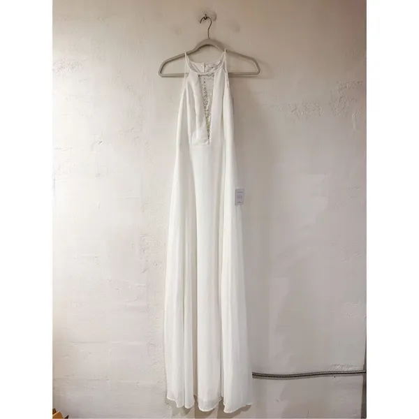 NEW Lulus Romantic Mood Lace Sleeveless Maxi Dress in White Small - Image 2