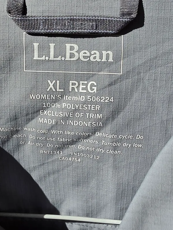 L.L. Bean womens Lightweight Windbreaker Grey Size XL Gray - Image 7