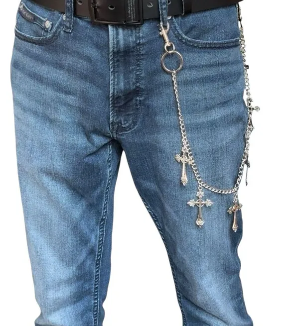 Cross Pants Chain for Men Women,Jeans Chain,Keys Chain,Biker Wallet Chain,Streetwear Punk Hip Hop Unisex Style - Image 6