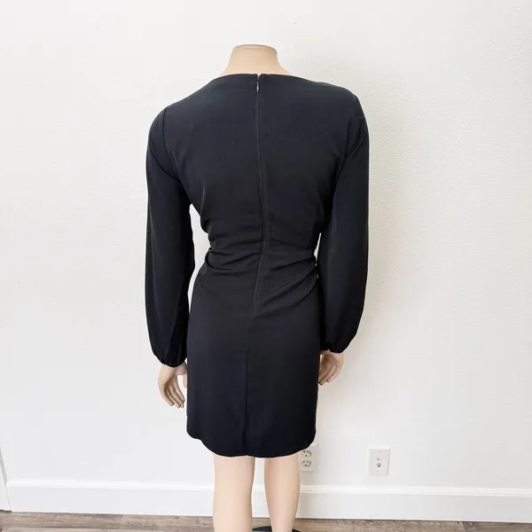 [Abercrombie & Fitch] Black Long Sleeve Cutout Tie Front Mini Dress NWT Sz Large - Image 3
