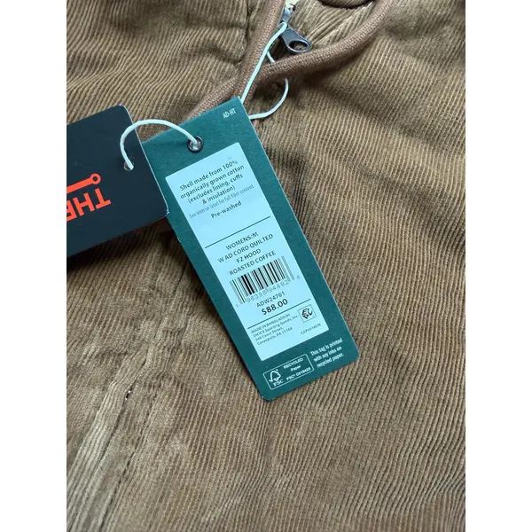 Alpine Design Womens‎ Corduroy Quilted FZ Hood Jacket Roasted Coffee ADW24701 M - Image 5
