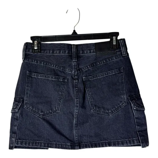 Aritzia Denim Forum Skirt Women 23 Black‎ Washed Denim 90s Cargo Mini Jean Retro - Image 3