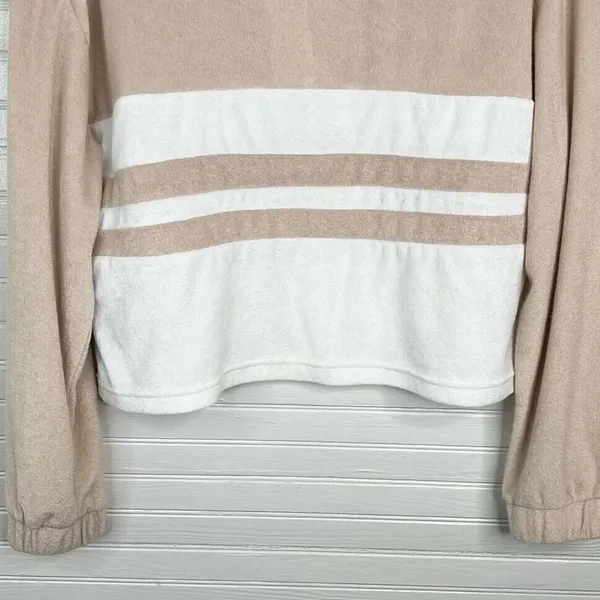 7 For All Mankind Women's Cropped Terry Cloth V-Neck Sweater Multicolor Size M - Image 6