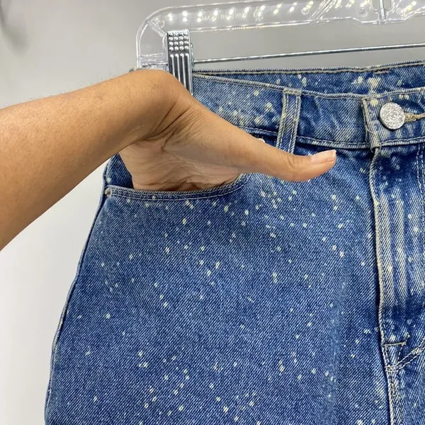 BDG Mom High-Rise Splatter Denim Shorts festival summer vacation quirky - Image 2