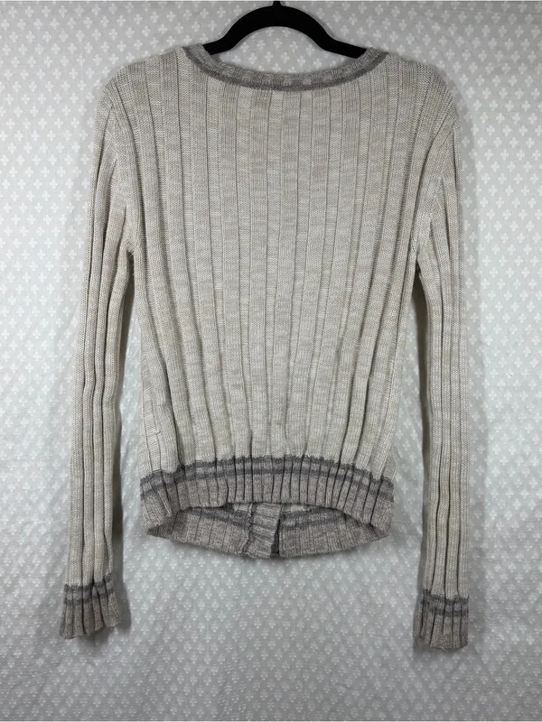 Free People Cream Tan Walk In The Park Knit Angora Blend Button Up Cardigan - Image 6