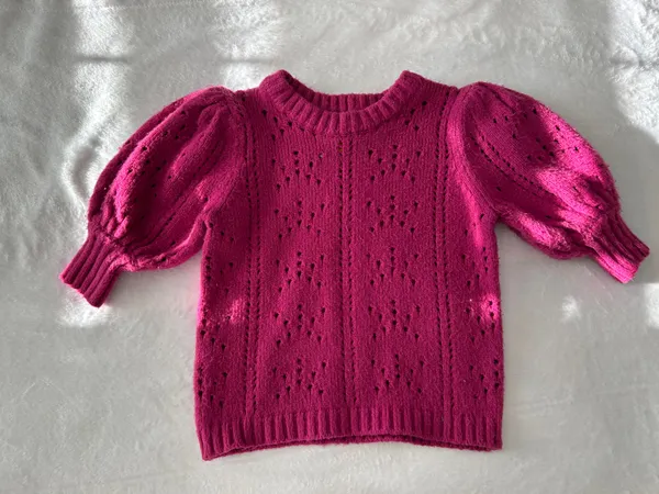 For Love & Lemons Brooke Pointelle Sweater in Juice - Image 2