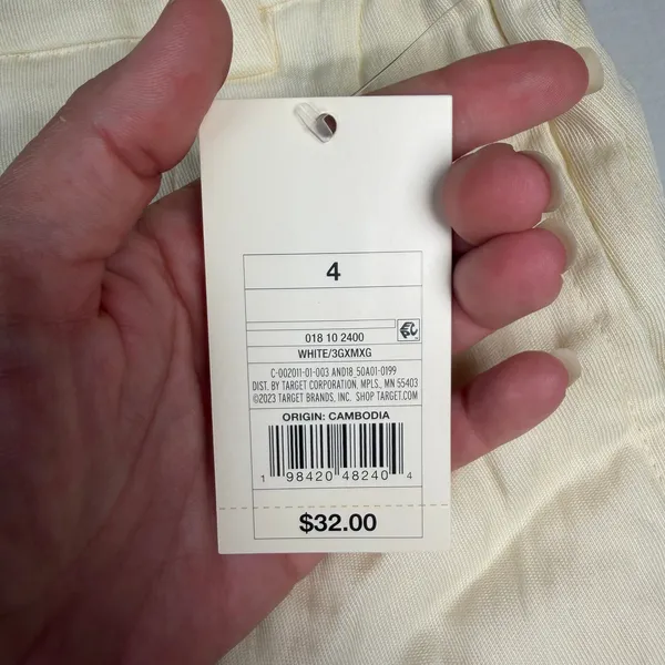 A New Day Pants Women's Size 4 Cream Wide Leg Elastic Waist in Back NWT - Image 5