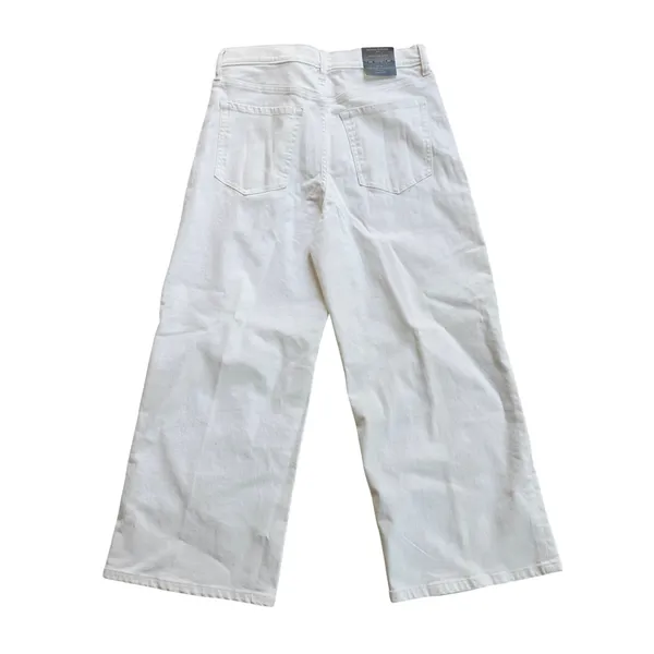 Banana Republic Womens 30/10 High Rise Wide Leg Crop Jeans Pure White 862762 - Image 4