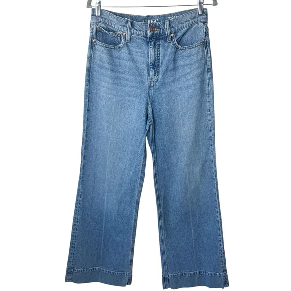 J.Crew Wide Leg Trouser Jeans Light Wash High Rise Capsule Minimalist 27 - Image 2
