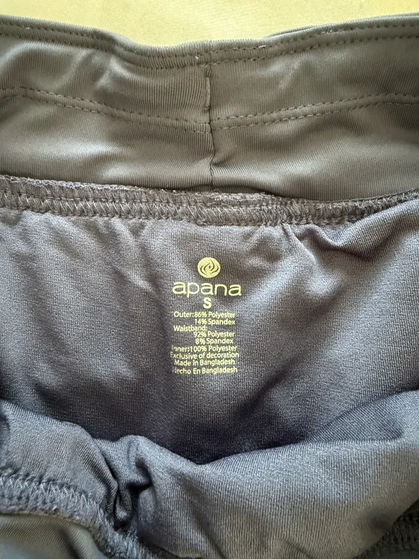 Navy Blue Active Shorts With Built In Bottoms Size M - Image 5