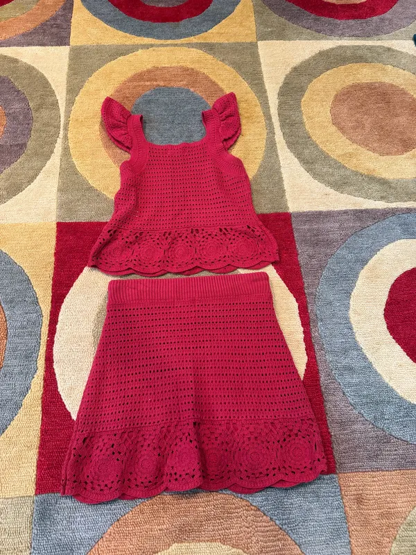 Universal Threads Target  Crochet Red Two Piece Matching Set Women’s Size XS / S - Image 7