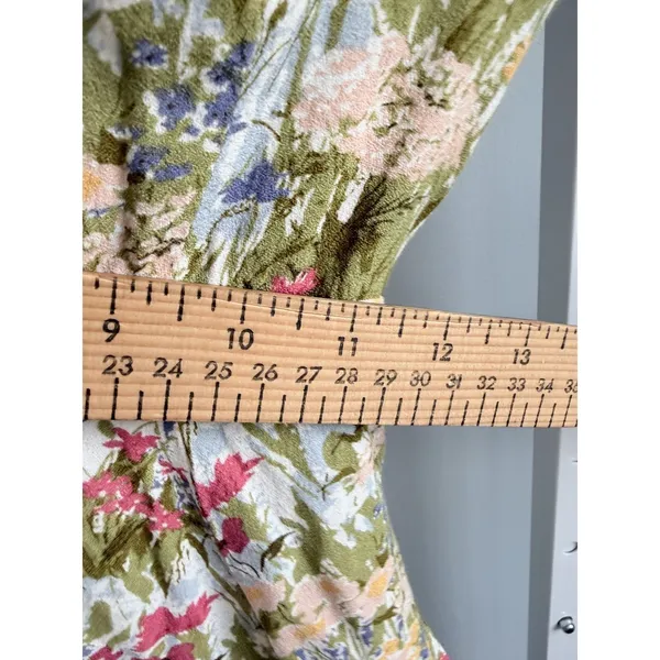 Reformation Floral Viscose Smocked Slip Midi Dress Size 6 - Image 9