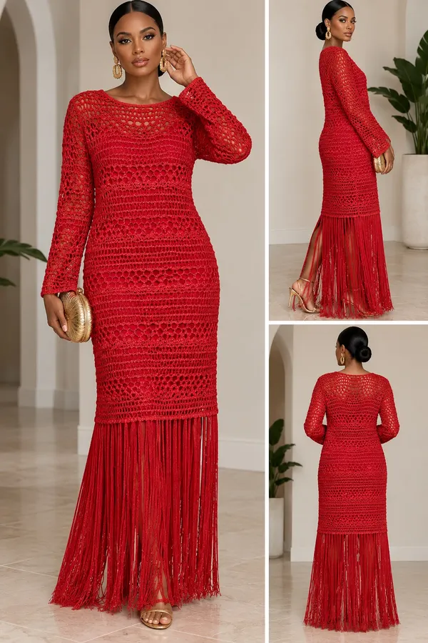 Zara Crochet & Fringe Maxi Dress — Size Medium | Blogger Favorite ❤️ - Image 2