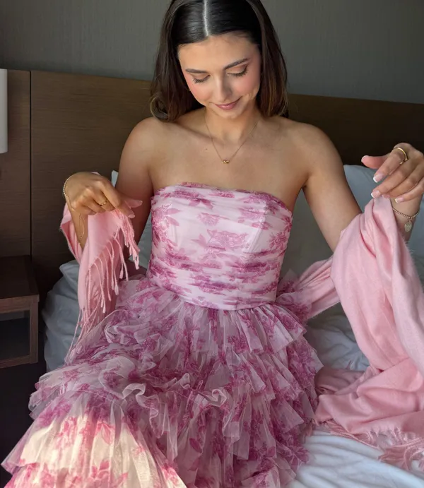 Windsor Liliane Garden Rose Ruffled A-Line Formal Dress - Image 3
