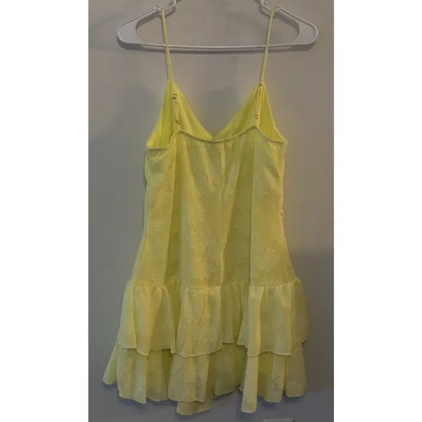 Wild Fable Dress Mini Tank Ruffled Yellow Floral Size Medium Romantic Garden - Image 2