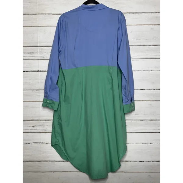 UNTUCKit Meryl Dress Women's Blue Green Colorblock Long Sleeve Plus Size 18 - Image 8