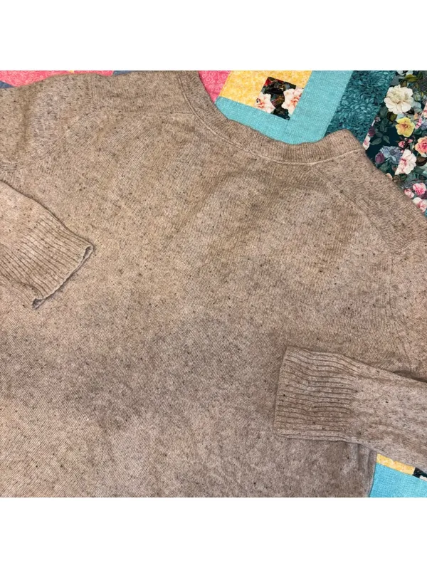 Madewell Women's L 100% Merino Wool Beige Button-Up “Cozy” Sweater Ultra Soft - Image 8