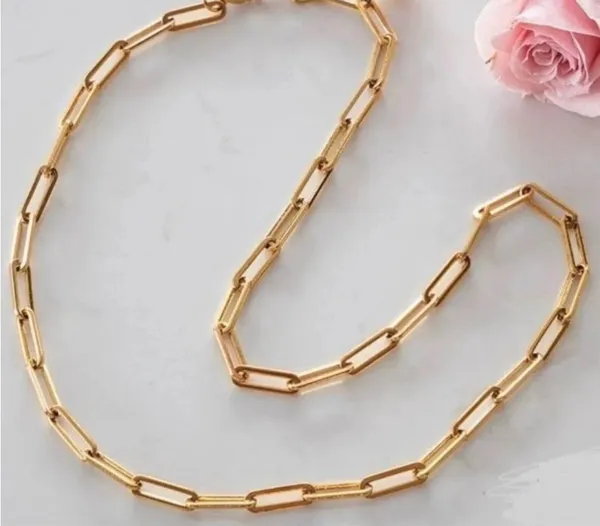 Anthropologie 14k paperclip link necklace - Image 2