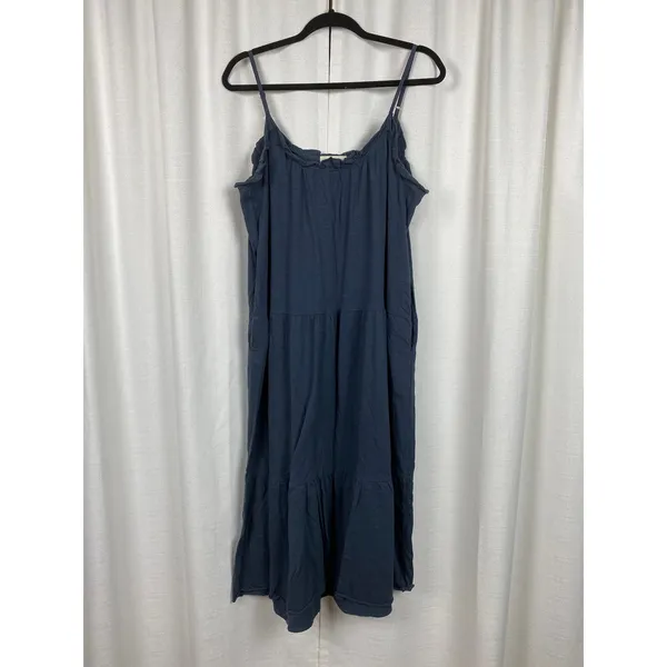 Natural Life Navy Blue Cotton Tiered Maxi Dress Sz.M - Image 2