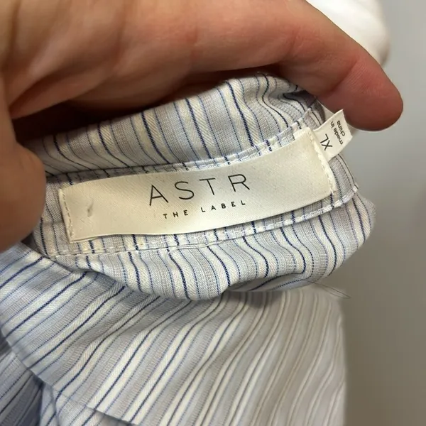 ASTR the Label striped poplin‎ wrap button down shirt tunic size XL BIN L - Image 6