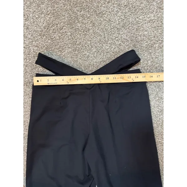 Halara Black Crossover V-Waist Cutout Wide Leg Pleated Pants Medium - Image 5