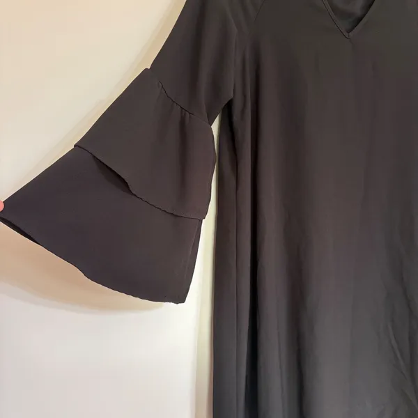 Altar'd State Womens Black Tiered Bell Sleeve‎ V-Neck Shift Dress Size Medium - Image 2