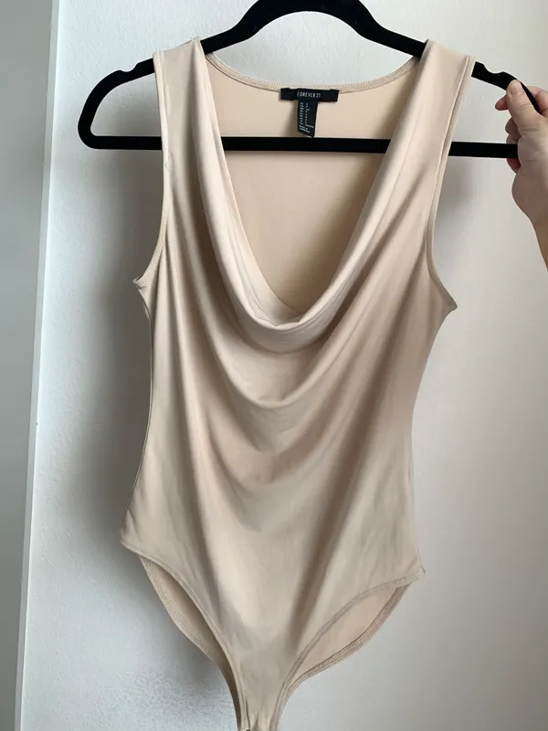 Forever 21 Beige Cowl Neck Bodysuit - Image 5