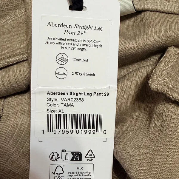 Varley Women High Rise Ribbed Wide Leg Pants Sand Beige XL Rib Knit Trousers - Image 9