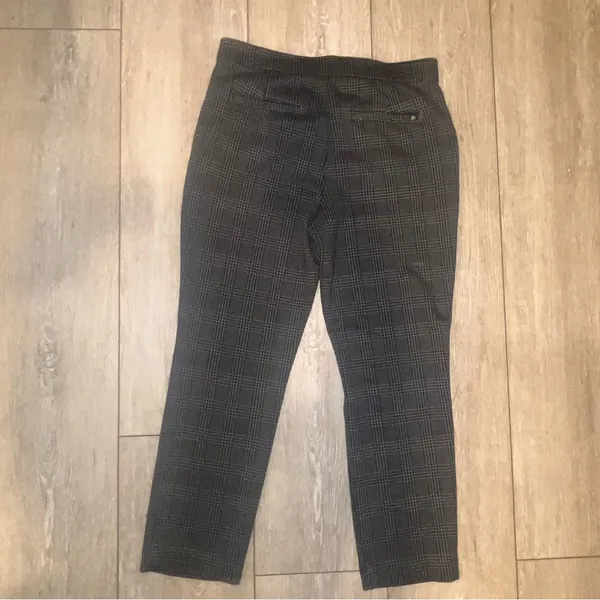 Banana Republic Houndstooth Plaid Grey/Black Ankle Pants Career Slim Fit 10 - Image 6