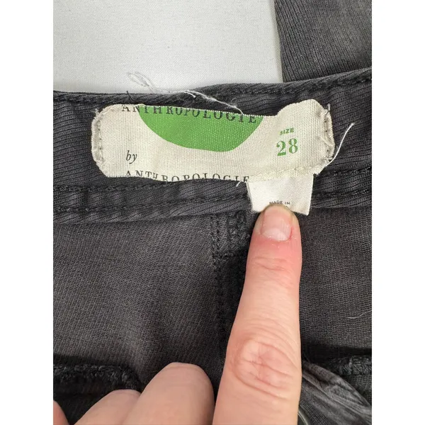Anthropologie A View From The West‎ Black Button Ankle Straight Leg Pants 28 - Image 6