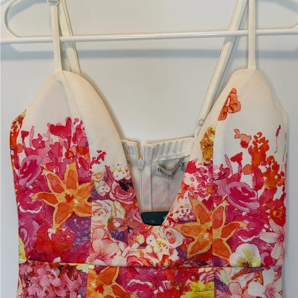 Hello Molly Floral Low Cut Sheath Dress - Image 5