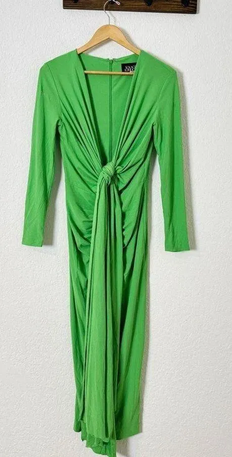 The Lorena Midi Dress in Bright Green - Image 5