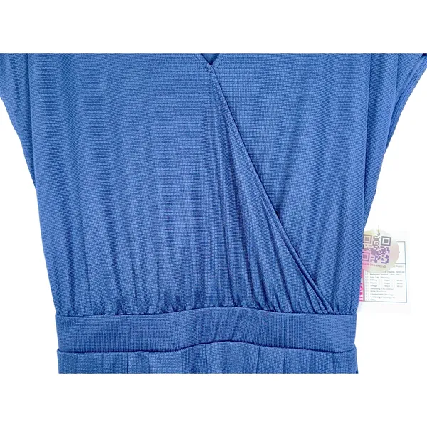 NEW Halara Navy Blue Knit V-Neck Wrap Casual Wide Leg Jumpsuit Womens Size M - Image 3