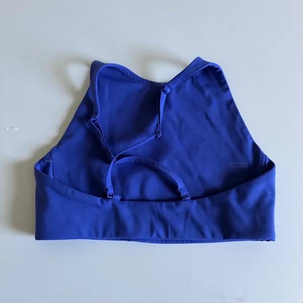 Girlfriend Collective Paloma Bra Cobalt Blue High Neck Sports Bra Small - Image 2