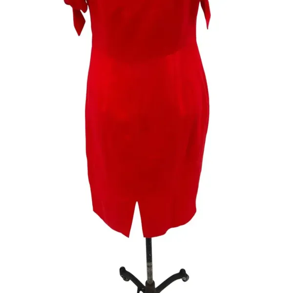 Abercrombie and Fitch Dress Sheath Tie Off the Shoulder Linen‎ Blend Red Size 4 - Image 13