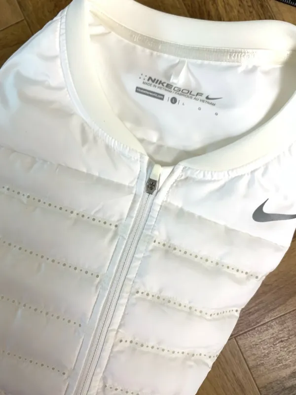 Nike AeroLoft Womens Golf Vest Large White Quilted Full Zip Lightweight - Image 3