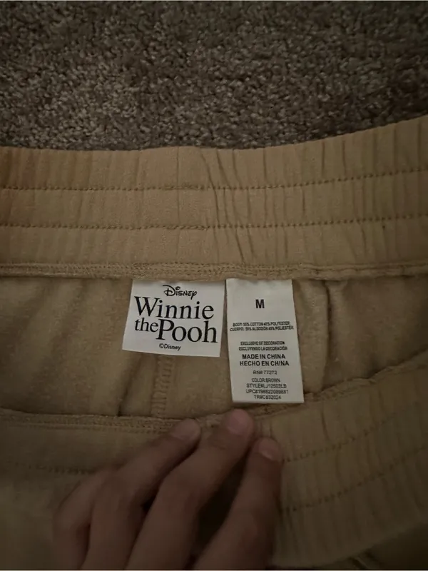 Disney Winnie the Pooh Tan Jogger Size Medium 0548 - Image 2