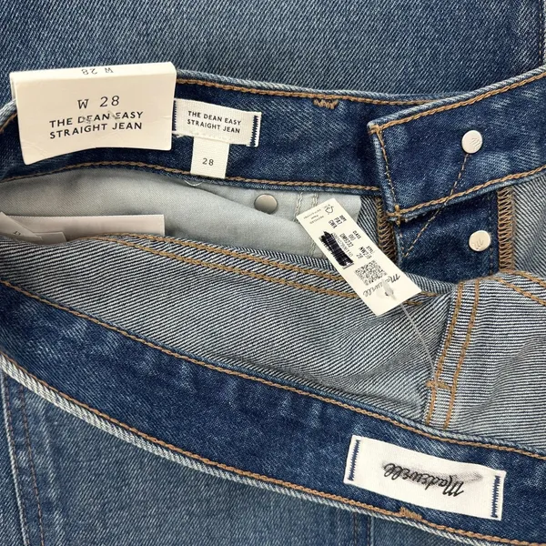 Madewell The Dean Easy Straight Jean Greendale Wash Rigid Blue US 28 NWT - Image 11