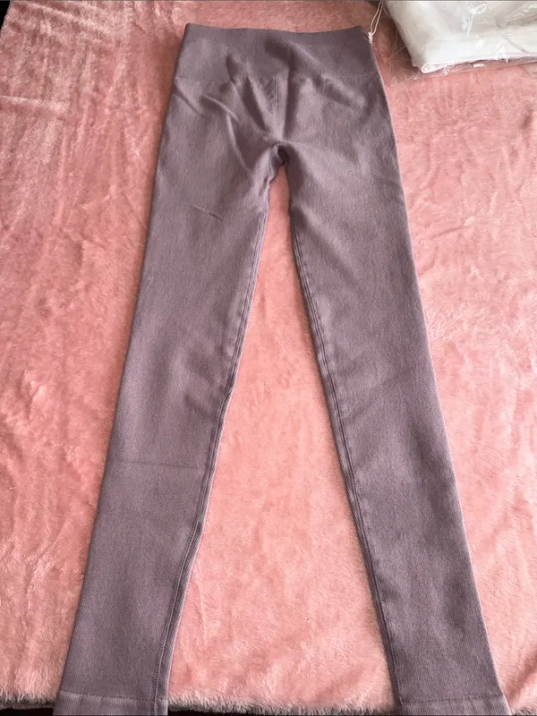 Everlane Lavender Ribbed High-Waist Leggings - Image 10