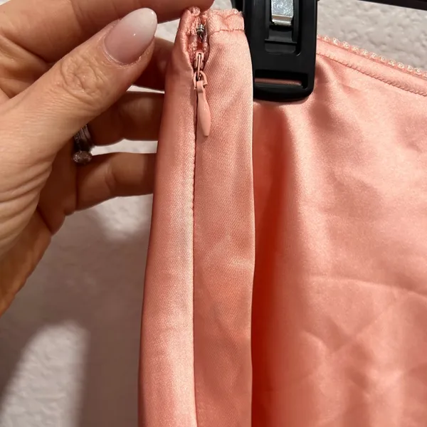Peach Satin Soft Skirt - Image 3