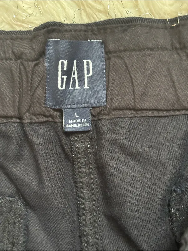 GAP Black Women’s Straight-Leg Twill Elasticized Pant Size L - Image 4