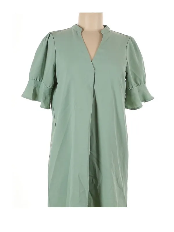 City Chic Mint Green Ruffle-Sleeve Midi Dress - Image 8