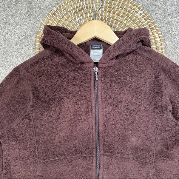 Patagonia Women’s Plush Synchilla Hoody Full Zip Longsleeve in Brown Size M - Image 4